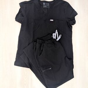 FIGS Black Women's Scrub Set - Catarina And Yola - Large